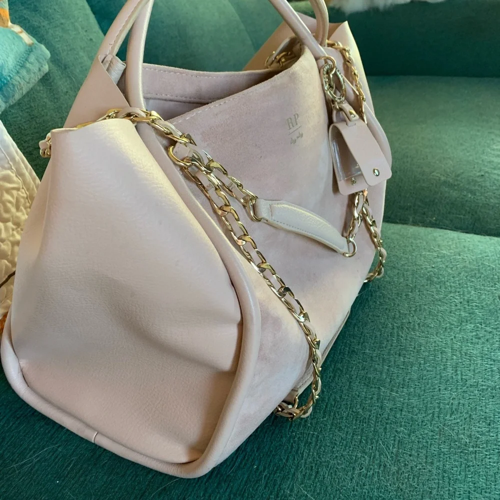 Elegant Pink Diaper Bag with Gold Chain by Rachel Parcell’s “itzy ritzy”